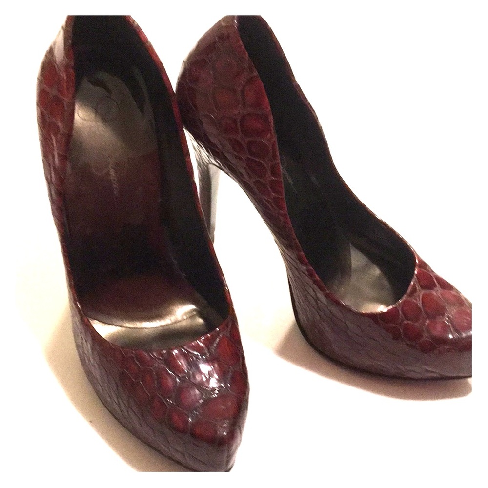 Jessica Simpson anaconda platform pumps